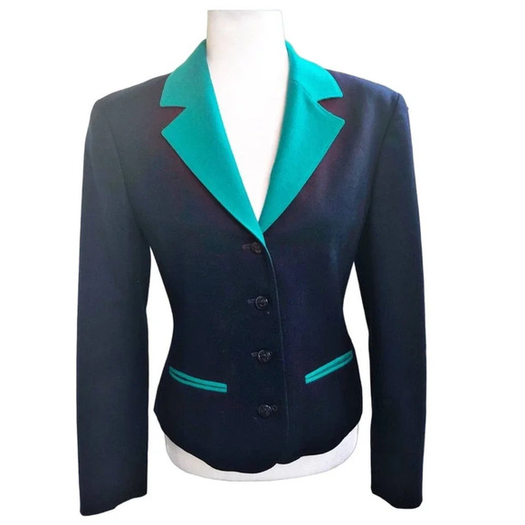 Pendleton Women's Size 8 Navy Blue Vintage Wool Blazer Jacket - Picture 1 of 5